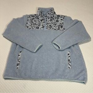 Vera Bradley Blue Fleece Pullover with Pockets Sz XL